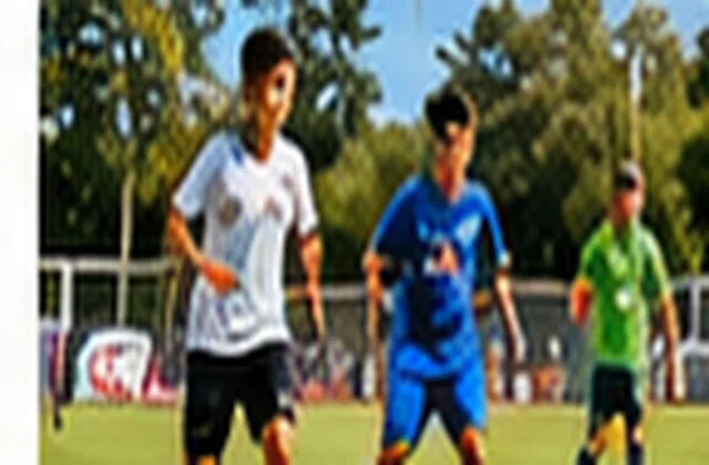 Jogadores das equipes de base treinando em Alfredo Marcondes